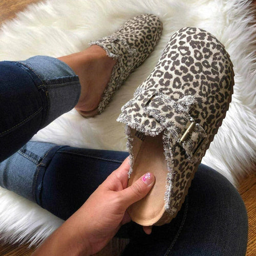 Round Toe Canvas Loafer Women's Vintage Clogs