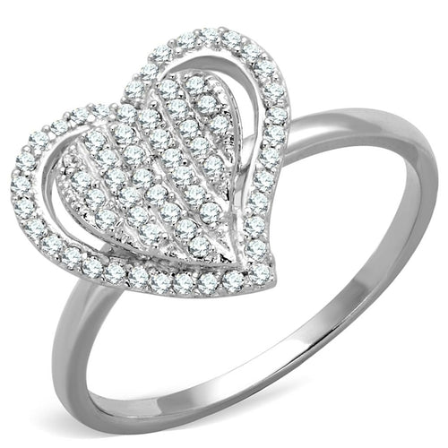 Double Heart Sterling Silver Ring