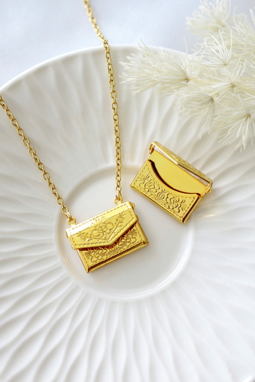 24 Karat Envelope Locket Necklace